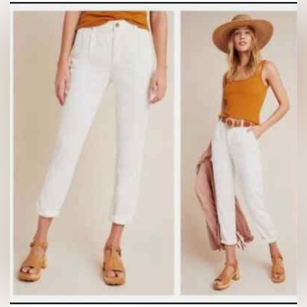 Anthropologie Scout Slim Pleated Pants 31 Women’s White NWT OB1129988